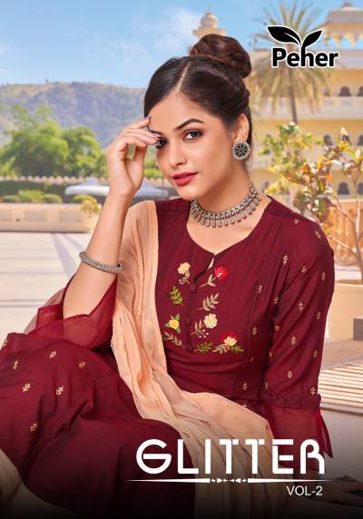 Glitter Vol 2 By Vivils Designer Silk Readymade Salwar Kameez Catalog Collection